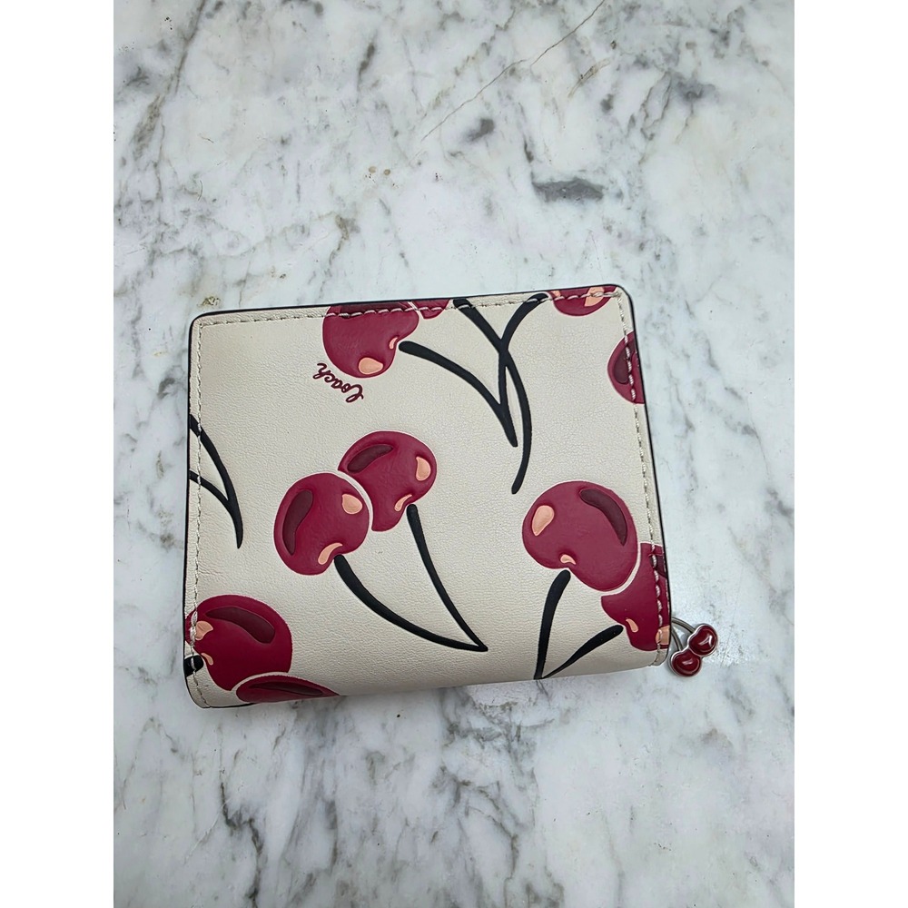 Coach Snap Wallet With Cherry Print - Picture 3 of 4